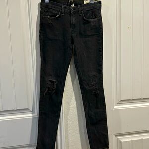 Rag and Bone SZ 28 8” inseam black distressed jeans